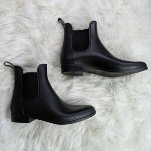 Sam Edelman Tinsley Matte Chelsea Rain Booties Black‎ Waterproof Boots Size 9